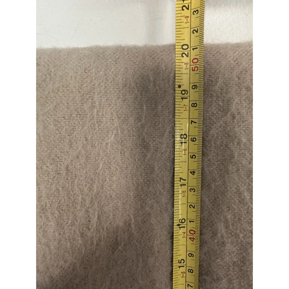 100% Alpaca Neck Scarf Fringe Camel Beige Tan Color Made In‎ Peru 9x80